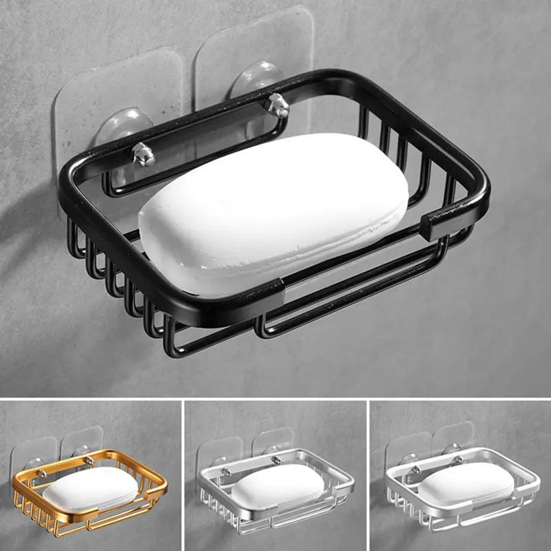 

1PCS Wall Mounted Aluminum Soap Rack Kitchen, Bathroom, Draining Soap Mesh Soap Storage Rack, Multi-purpose Bathroom Accessories