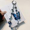 Leichter Luxus Und Hochwertige Handy-Kette Dreidimensionaler Schmetterling Kristall Anhänger Kette Diamantperlen -verlust Seil