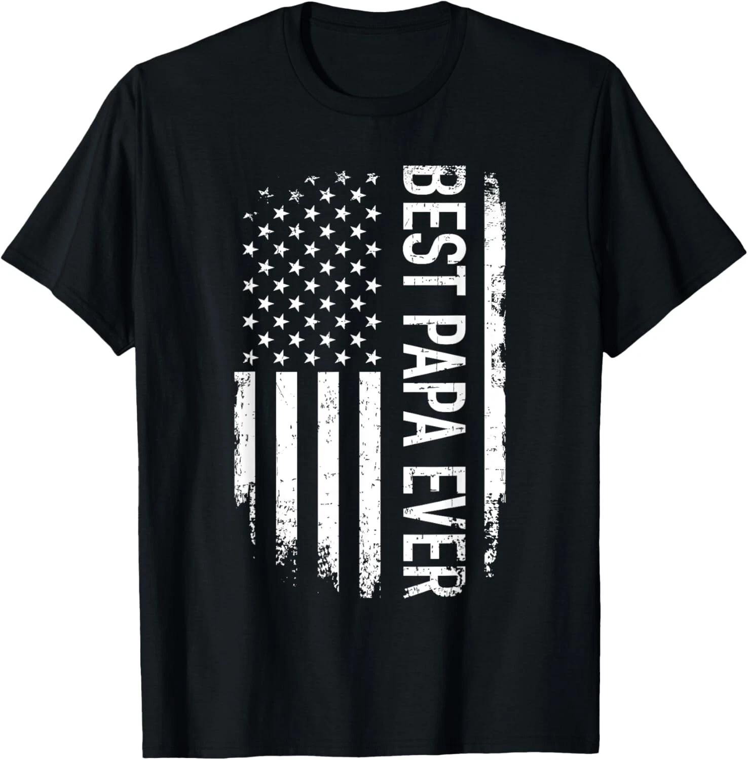 Best papa ever us american vintage flag for grandpa Gift Unisex T-Shirt S