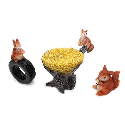 Resin Crafts Creative Squirrel Suit Plug-in Courtyard Garden Micro-landscape Potted Ornaments