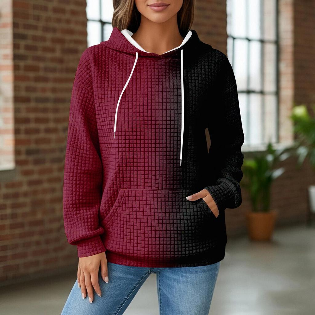 Women's Knit Hoodie , Long Sleeve Pullover with Pocket, Casual Loose,Fit Sweatshirt for Daily Wear/Outdoor