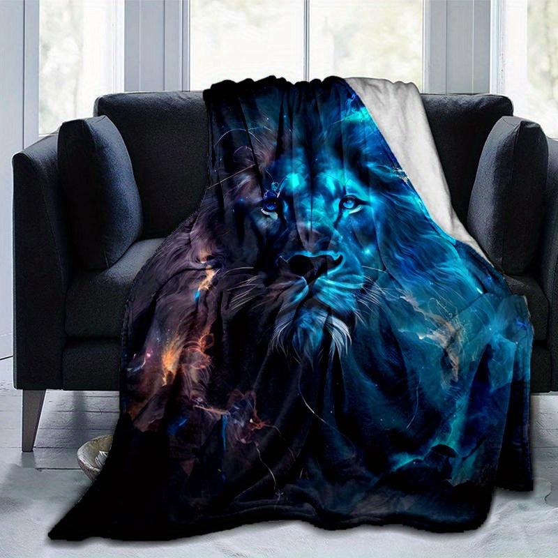 1 Stück Galaktischer Löwe Decke Weich, Warm Gemütliche Bettwäsche Dekorative Überdecke, Wohnzimmer, Reise, Camping, Auto Decken