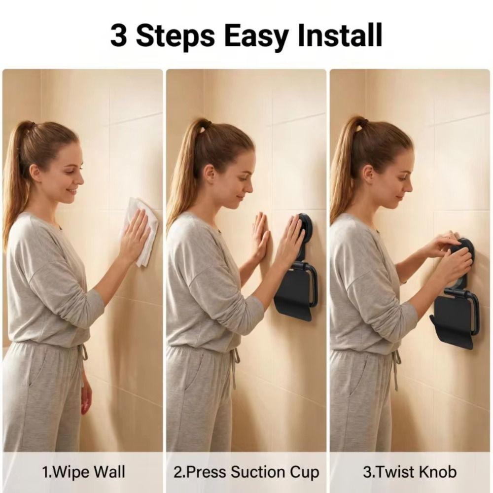Waterproof Toilet Paper Holder ABS Material Suction Cup Toilet Paper Holder Humid Environment