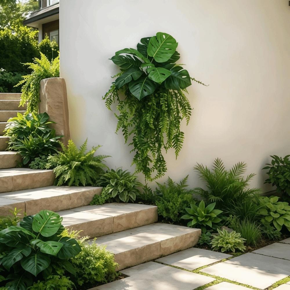 Waterproof Plastic Ivy Hanging Plant Real Touch Simulation Monstera Leaf Living Room Wall Hanging