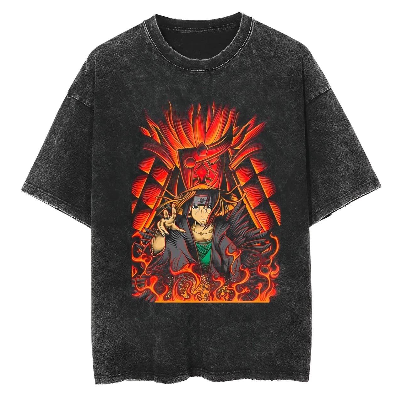 

Itachi Uchiha T Shirt Naruto Men Acid Wash Red Susanoo Anime Graphic Cotton Streetwear Manga Mangekyo Sharingan Vintage Tee M