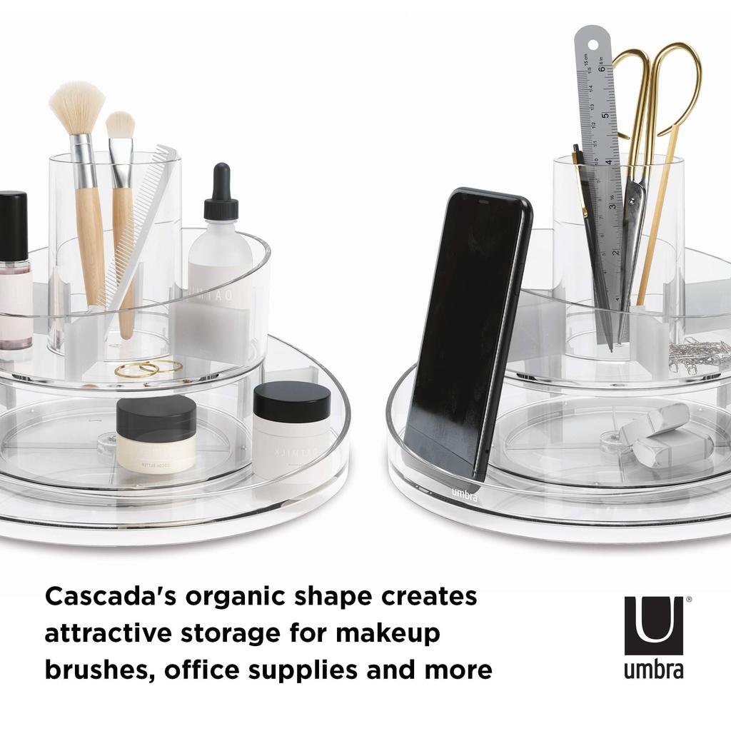 Umbra Cascada Kosmetický pro a 25cm Š x 25cm H x 17cm Průhledný organizér, Akryl, Otočný, Kosmetika, Šperky, Líčení, V, (Kód produktu 21016325165)