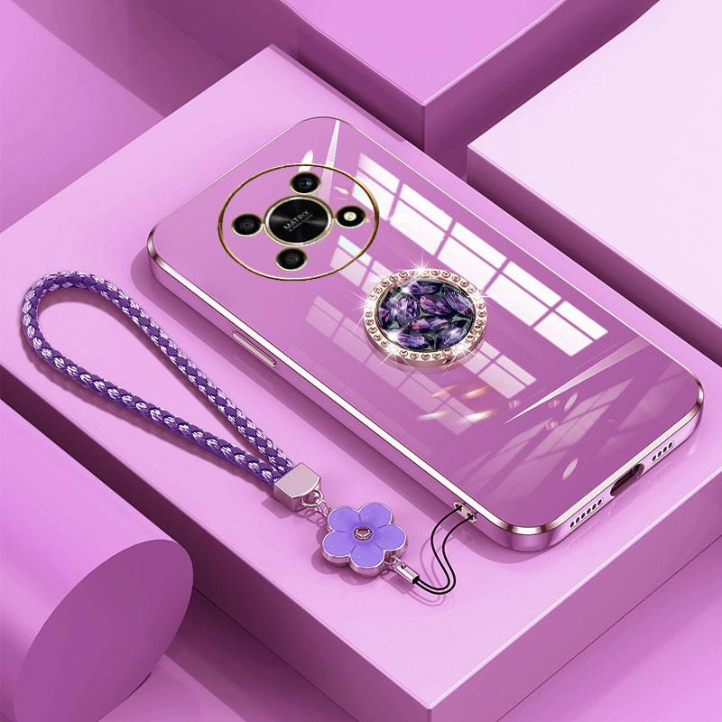 

Чехол Honorx9 5G с ремешком, роскошный чехол с бриллиантовым держателем для Huawei Honor X9 5G, чехлы Honor X 9 X9a X5 X7a X7, подставка-кольцо Honor x9 5G&Case & Holder лавандовый