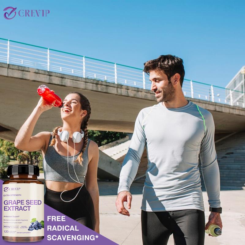 CREVIP High-Content Grape Seed Extract Capsules, Proanthocyanidins, Antioxidant, Suitable for Both Men and Women