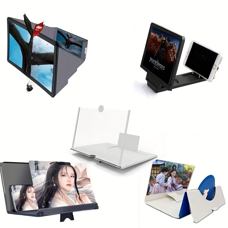 Mobile Screen Magnifier, HD Video Magnifying Glass, Portable Phone Projector with Plastic Stand, Universal Mobile Screen Enlarger