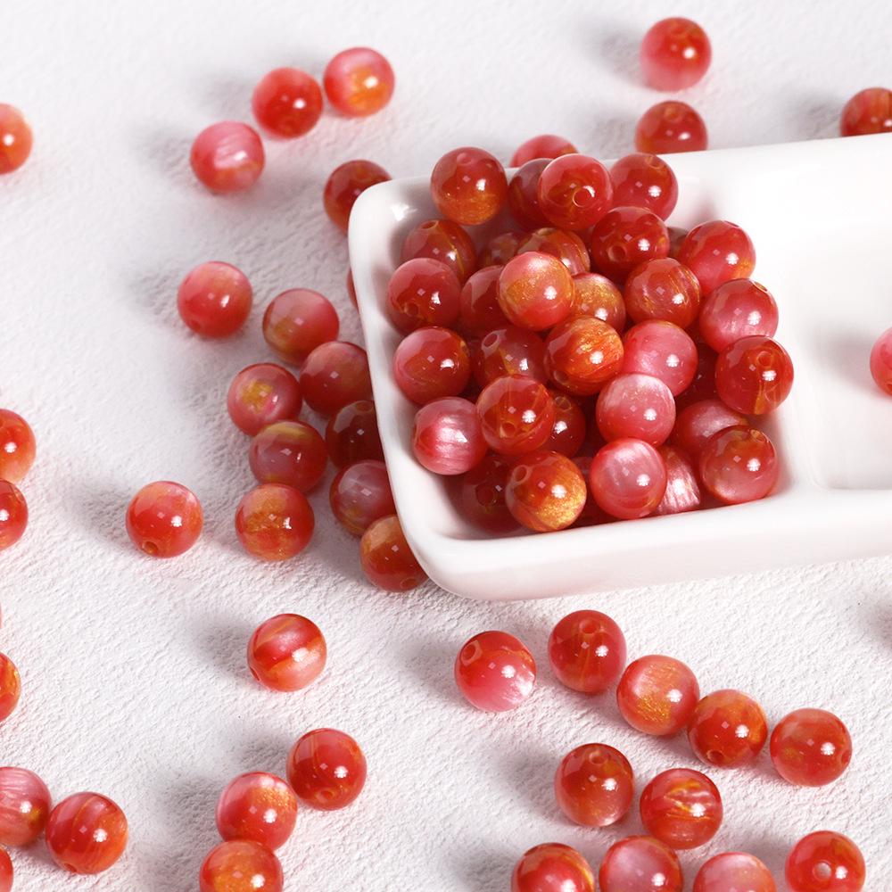 Retro Style Gilded Resin & Acrylic Beads for DIY Jewelry Crafting