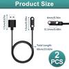 2 Stuks Universele Smartwatch Oplader, 2-Pin 4 mm Magnetische USB Oplaadkabel, Universeel Vervangend Oplaadsnoer voor Smartwatch & Fitness Tracker
