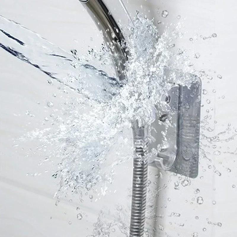 Strong Adhesive 90° Aluminum Wall Gel Mounted Shower Head Holder Adjustable Bathroom Acssories Stand Bracket