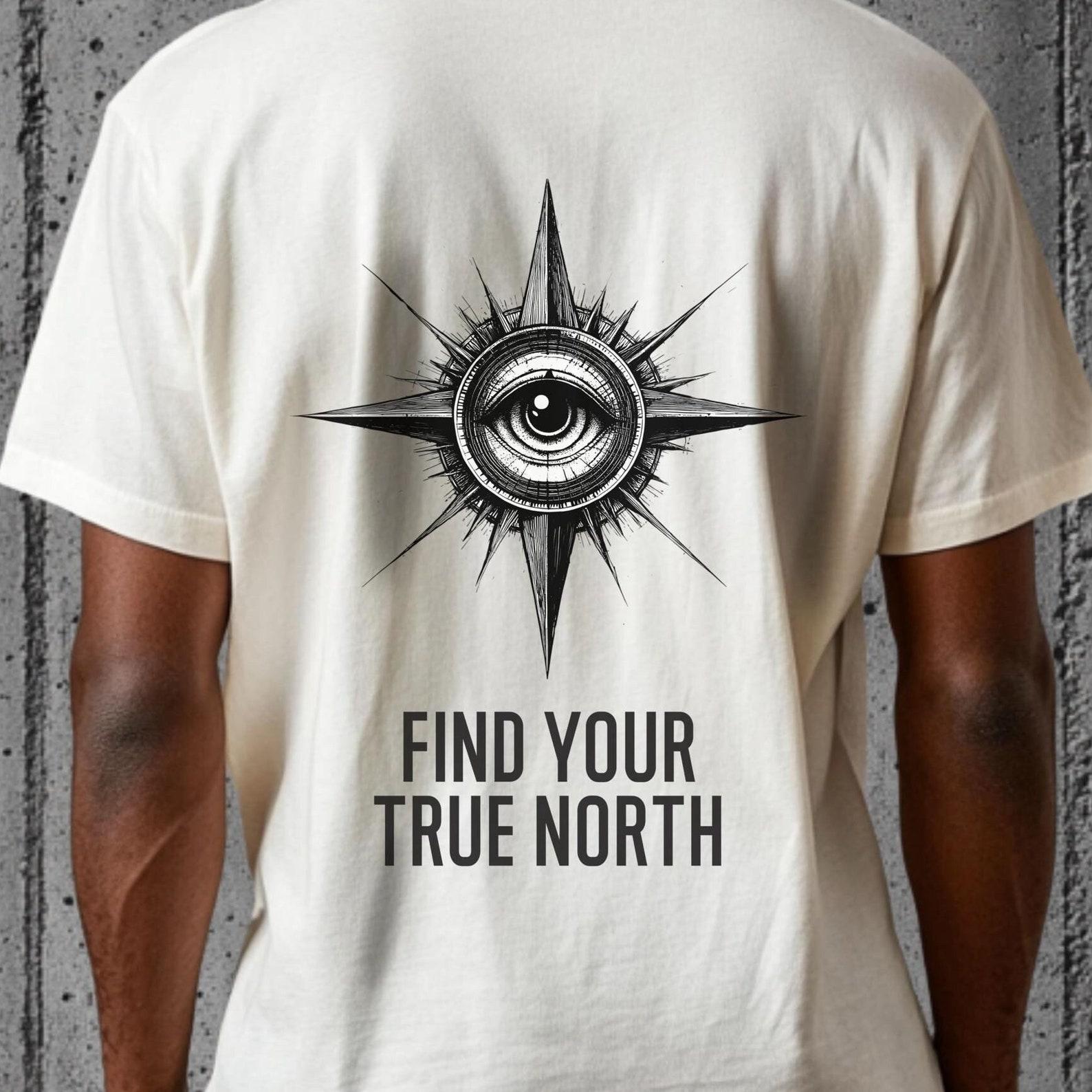 True North Compass T-Shirt: Mystical Eye Graphic Tee 2XL