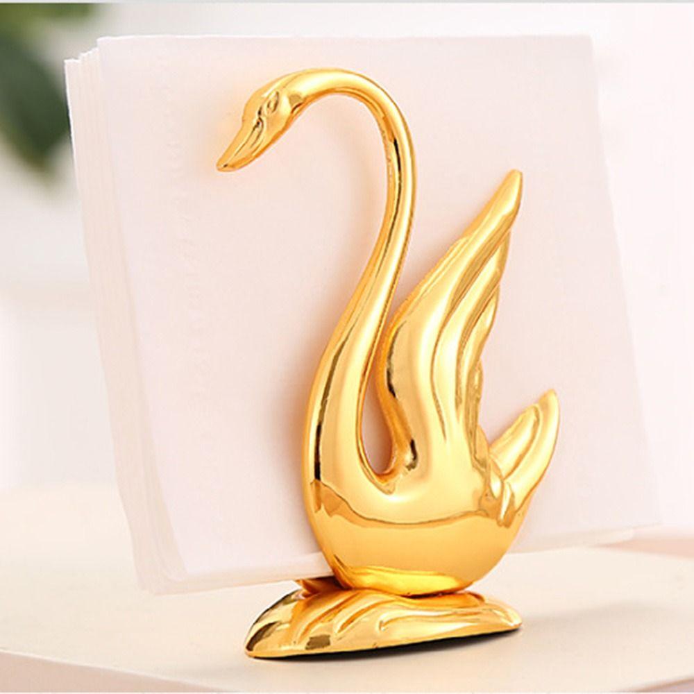 Rustproof Golden Swan Napkin Holder Handmade Vertical Napkin Rack European Tissue Stand  Home