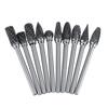10pcs Tungsten Carbide Steel   Files Burr Set 3mm Shank 6mm Cutting Diameter Double Cut