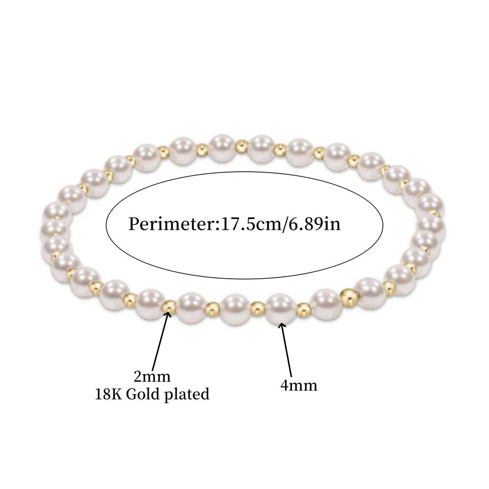 

Vlen Shell Pearl Bracelet With 18K Gold Plated Bead Bracelets Stack Pulseras De Mujer Jewelry Valentine Day Gift