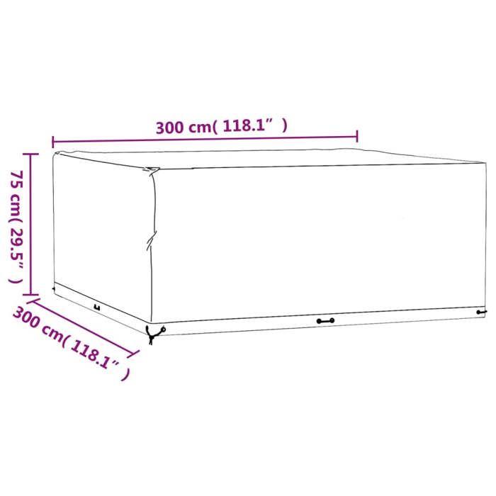 VidaXL Garden Furniture Covers 2 Pcs 16 Eyelets 300x300x75 Cm Square 3155362