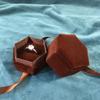 Ribbon Flocking Ring Box Velvet Ring Display Case Portable Jewelry Organizer  Spouse
