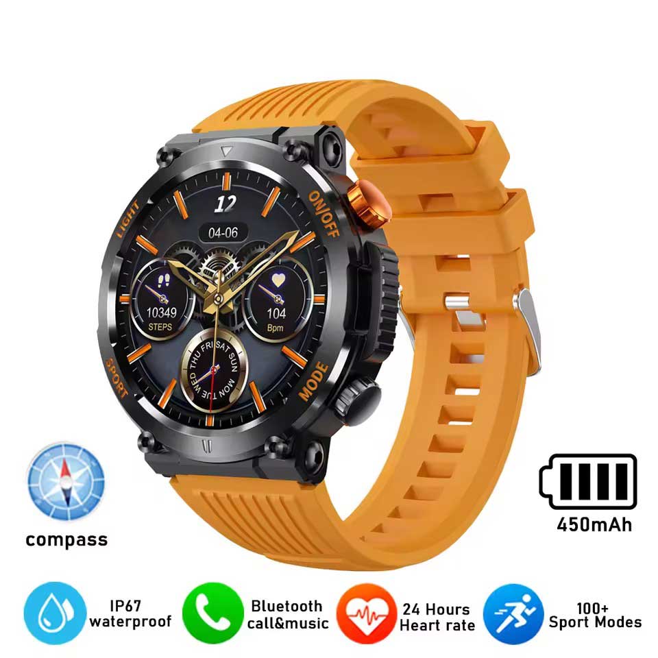LUCKY START New Smart Watch Heart Rate Monitoring Bluetooth Call Voice Assistant GPS Sports Trajectory Waterproof Fitness SmartWatch