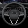 For Cadillac Napa All-season Genuine Leather Car Steering Wheel Cover 15 Inches 38 Cm Non-slip Breathable Black Handle Cover