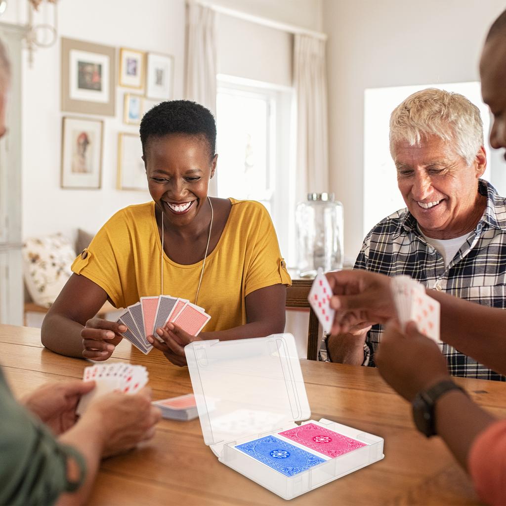 4 Pcs Plastic Playing Cards Boxes, Snaps Closed Empty Plastic Storage Box, 2 Dec