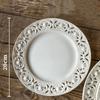 Hollow Out Relief Ceramic Plates Light Luxury Restaurant Steak Plate Home Afternoon Tea Dessert Snack Plate Exquisite Tableware