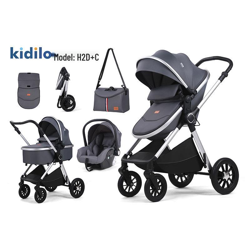 Kidilo Multifunctional High View Baby Stroller with Reclining Bassinet