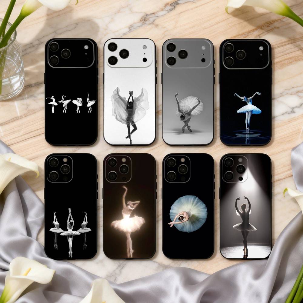 B-Ballerina Art B-Ballet Phone Case For iPhone 17,16,15,14,13,12,11 Plus,Pro Max,XS,Soft Silicone Black Cover