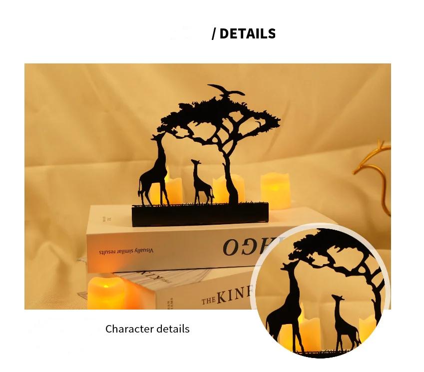 Creative Metal Candle Holder Home Decoration European Wrought Iron Candle Holder Elephant Elk Metal Ornament Valentine's Day