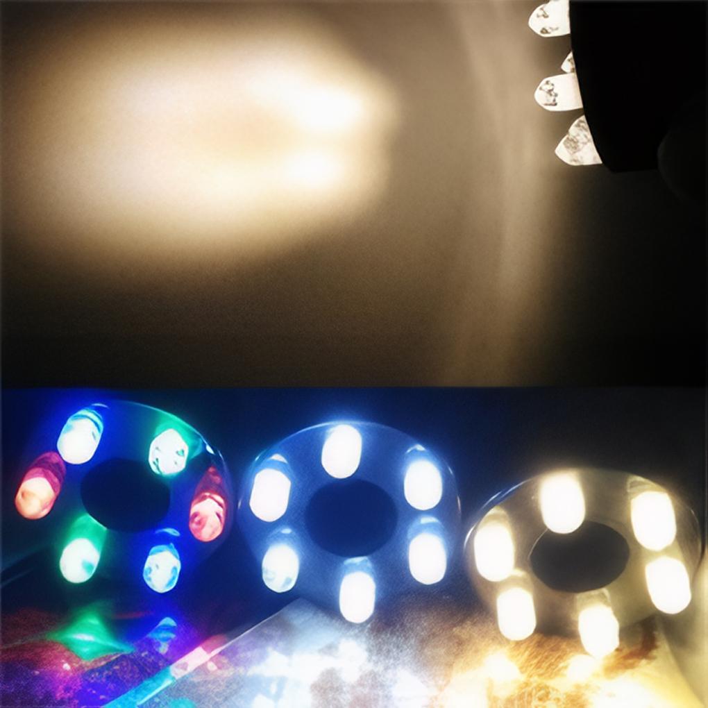 Underwater 6-LED Light Ring For Fountain Fish Pond Water Garden AC Adapter Vertical Adjustment Warm White White Multicolor
