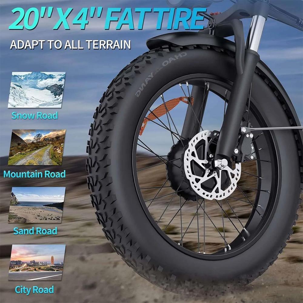 Elektrisches Fahrrad Ridstar H20 Pro 1000Wx2 Motor Faltbares Elektrofahrrad für Erwachsene 48V 23AH LCD-Display Höchstgeschwindigkeit 45 km/h 20"x4.0" Reifen