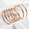 Basis Roestvrij Staal Eenvoudige Armband voor Vrouwen Openbare Gladde Manchet Armband Polished Metaal Sieraden Accessoires Cadeau
