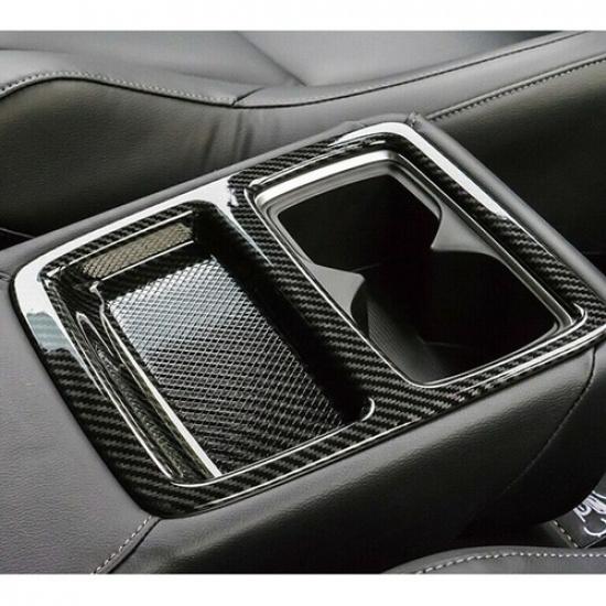 Fits Honda Accord 2018-21 Carbon Fiber HQ Rear Seat Water Cup Holder Cover Trim
