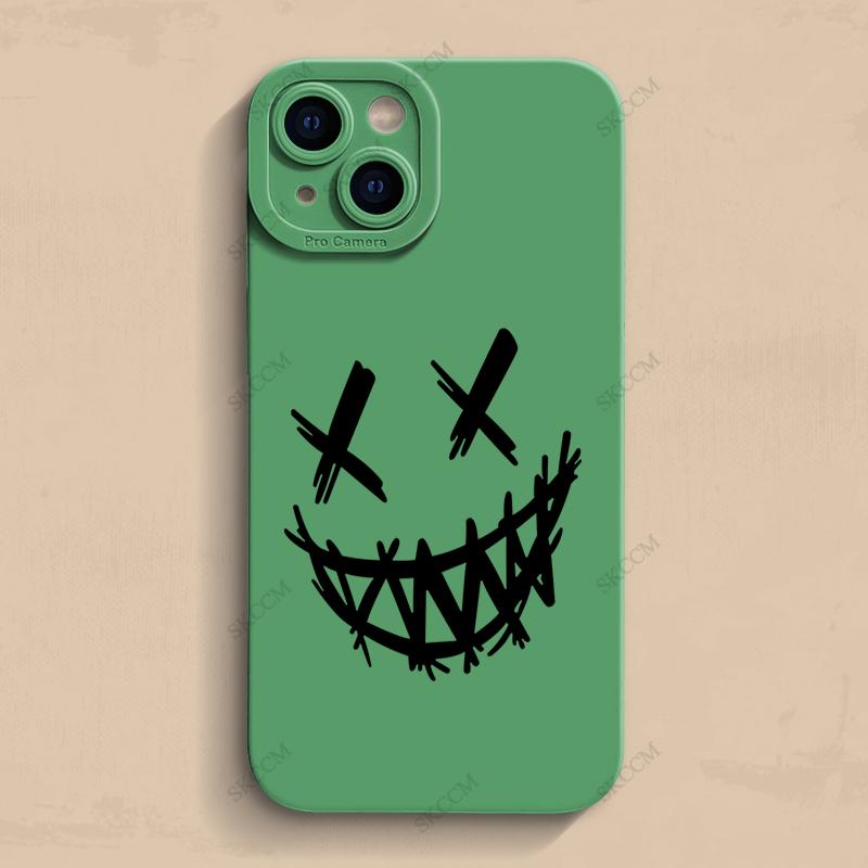 

Чехол для телефона «Улыбающийся дьявол» для iPhone 11 12 13 14 15 Pro Max Mini 7 8 Plus X XS Max XR Матовые противоударные модные чехлы Задняя крышка iPhone 12 Mini