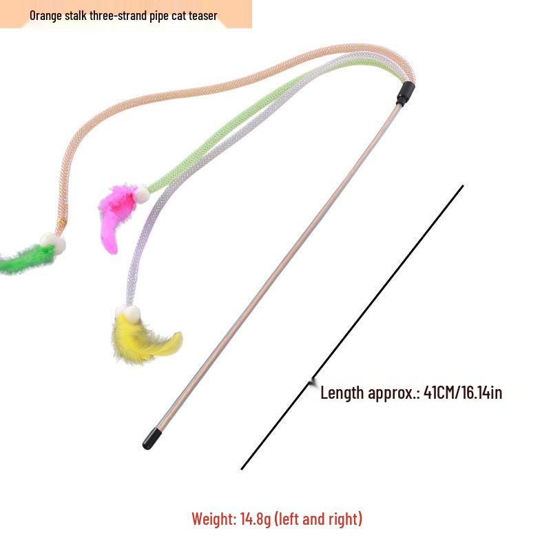 Pet Supplies Feather Bell Fairy Teaser Wand Collection - Interactive Cat Toys