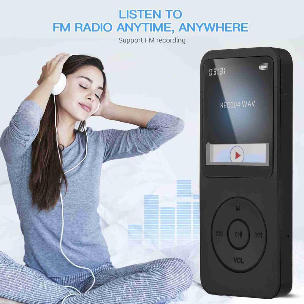 MP4 MP3 Player 1.77 Inch TFT Color Backlit LCD Screen USB Rechargeable BT MP3 Player Support for Win XP