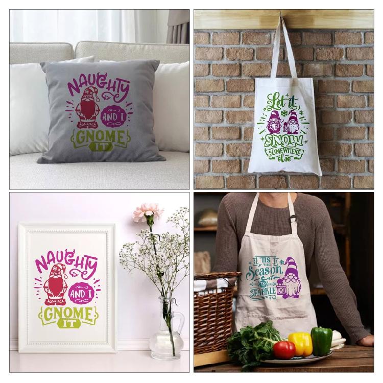 Naughty Gnome Self Adhesive  Snowflake Letters DIY T-Shirt Pillow Fabric Bags