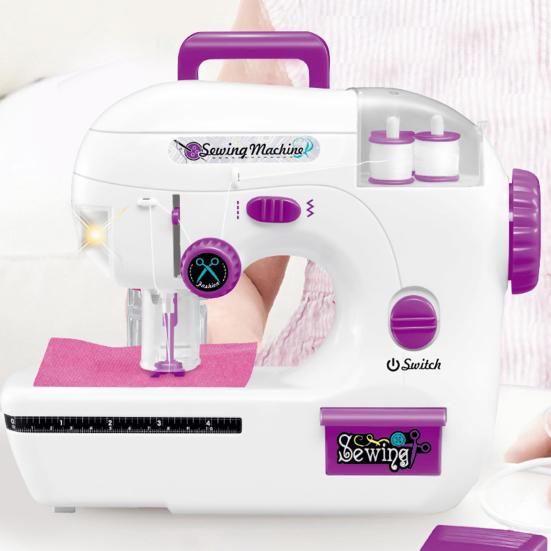 Nähmaschinenspielzeug für Kinder mit vorgefädelter Box, Nähset für Kinder für Spielhaus, simuliertes realistisches Nähgeräusch, Nähmaschinenspielzeug