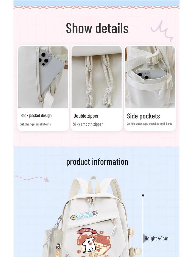 Lively Puppy Girls' Versatile School Backpack - Lightweight, Spacious & Perfect for Travel