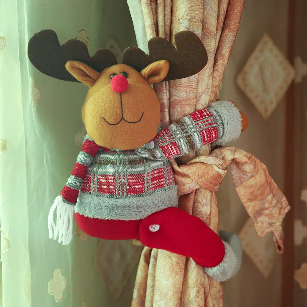 Festive Christmas Curtain Tiebacks Featuring Cheerful Snowman Design For Holiday Decor