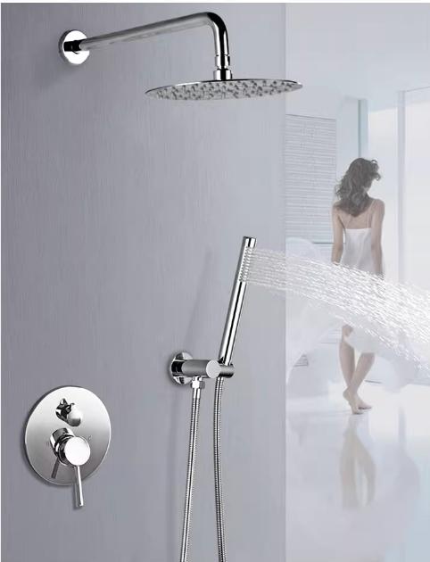 Brushed Gold  Bathroom Shower Faucet In Wall Bath and Shower Faucet Set Black Bathroom Shower Mixer Bath and Rainfall Shower