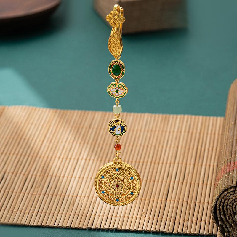 Imitationsperle Damen Hanfu Ornament Schmuck Langer Hängender Quaste Cheongsam Accessoires Legierung Cheongsam Gepresstes Revers