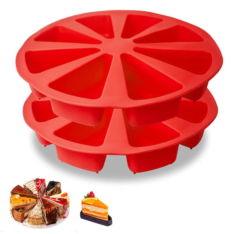 8 Holte Siliconen Portie Cakevorm Driehoekige Holte Cakevorm Pizza Punten Bakvormen Keuken Bakgereedschap voor Thanksgiving Day