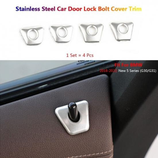 Stainless For BMW 5 Series G30 G31 Car Interior Inner Door Lock Pins Cover Trims