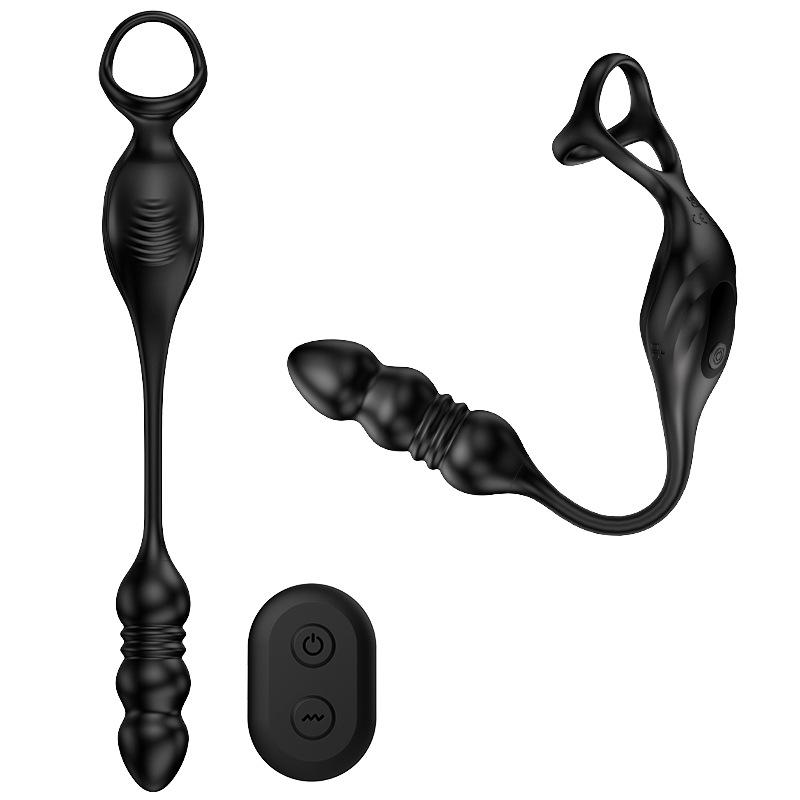 Second Generation Vibrating Ring Wireless Remote Control Vestibular Pull Beads Retractable Anal Plugs for Men and Women Erotic Sex Toys