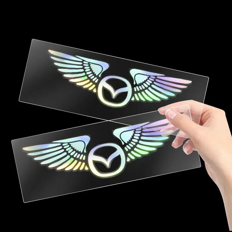 Colorful Reflective Laser Angel Wing Styling Car Trunk Door Sticker For Mazda 3 6 BL BM GJ CX3 CX-5 CX-8 KE KF CX7 CX9 MX5