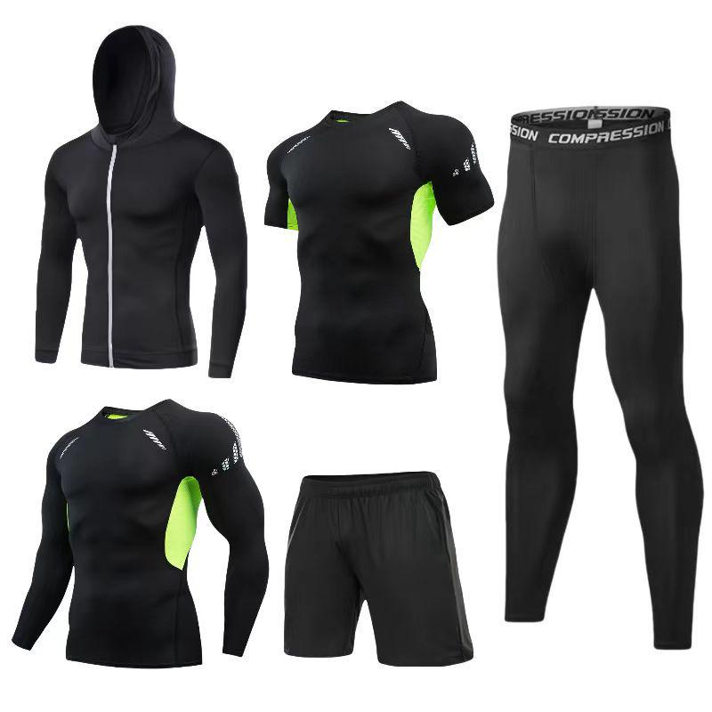 Men's High-Elastic Sportswear Set for Running - Quick-Dry, Moisture-Wicking, Breathable Fitness Tights