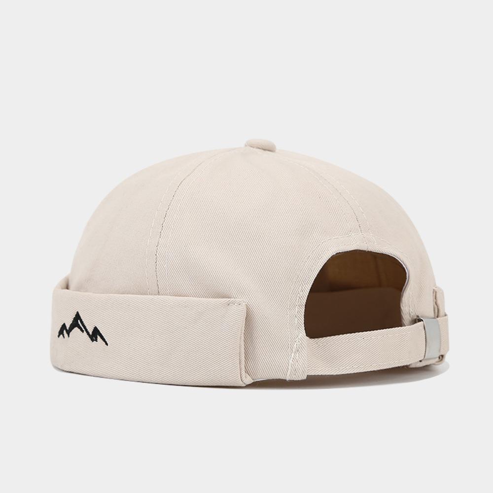

Vintage Dome Melon Cap Mountain Embroidery Casual Melon Caps Fashion Beanie Hat Outdoor бежевий