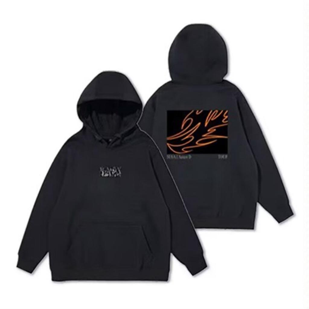 Kpop Agust D D-DAY US Solo Tour Hooded Cardigan .Unisex SUGA Agust D D-Day Tour Fleece Hoodie, Kpop Concert Silhouette Graphic Pullover Sweatshirt