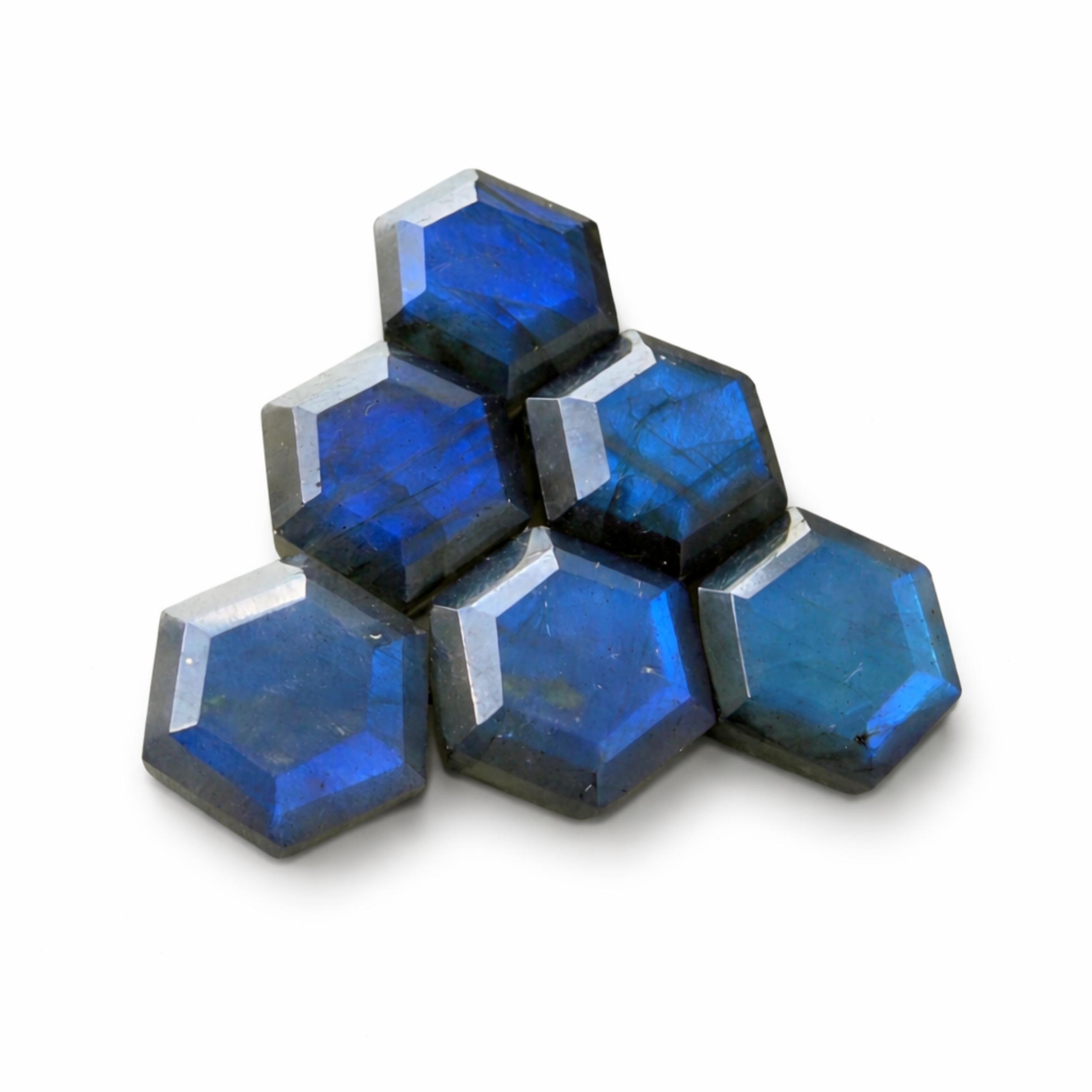 AAA+ Натуральный Лабрадорит Шестиугольная Таблетка Калиброванные Драгоценные Камни, Блестящий Лабрадорит Россыпью Оптом, Все Размеры Доступны 5mm синий